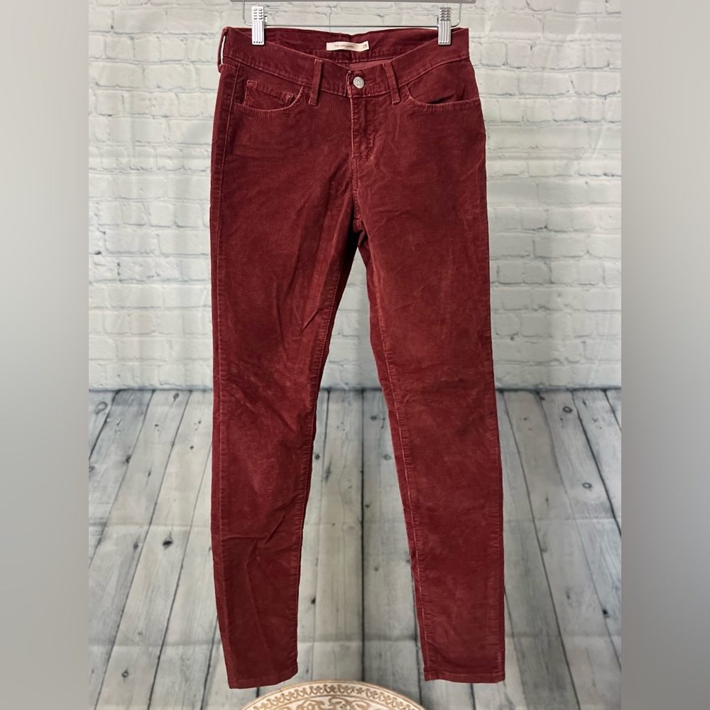 Levis 710 Super Skinny Corduroy Jeans | Rust Red | Sz Womens 28